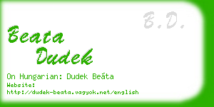 beata dudek business card